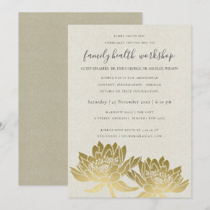 ELEGANTE IMITATE GOLD LOTUS KRAFT WORKSHOP-VERANST EINLADUNG