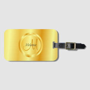 Elegante Imitate Gold Moderne Mit Monogramm Vorlag Gepäckanhänger
