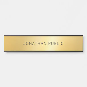 Elegante Imitate Gold Moderner einfacher Glamour T Türschild