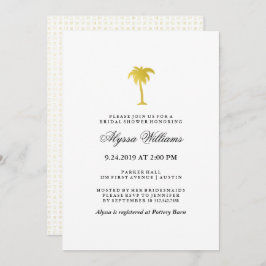 Elegante Imitate Gold Palm Tree Brautparty Einladung