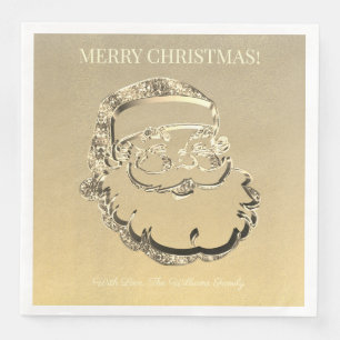 Elegante Imitate Gold Santa Claus Frohe Weihnachte Serviette