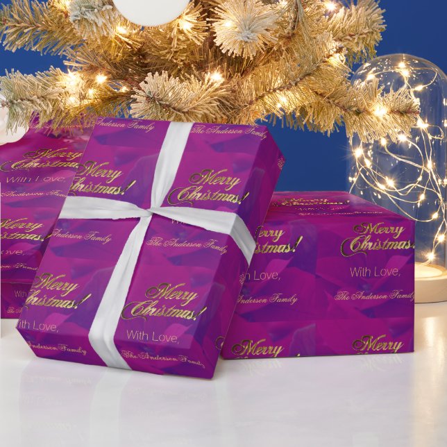 Elegante Imitate Gold Script Frohe Weihnachten Lil Geschenkpapier (Feiertage)