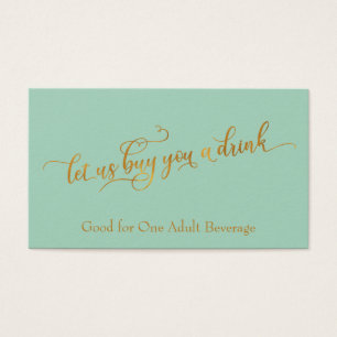Elegante Imitate-Gold-Script-Light Green Drinks