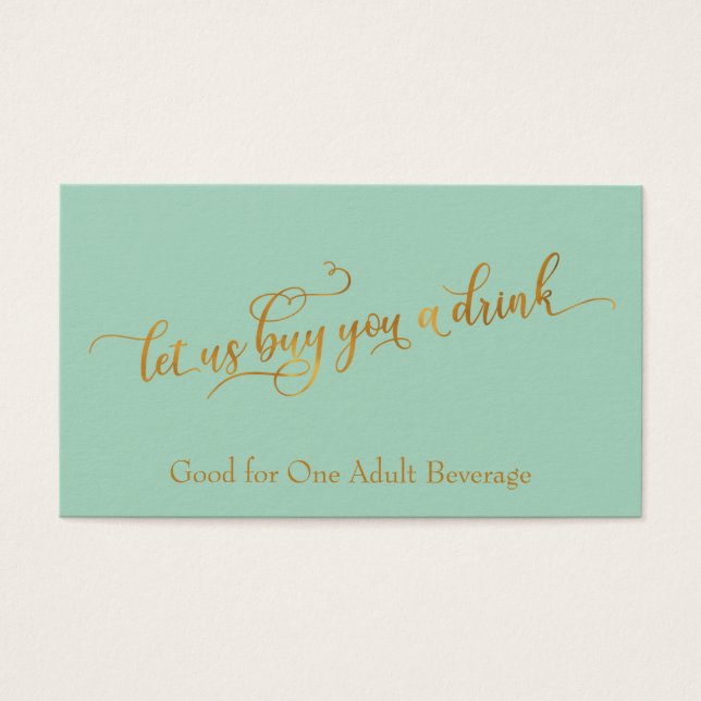 Elegante Imitate - Gold Script Light Green Drinks  (Vorderseite)