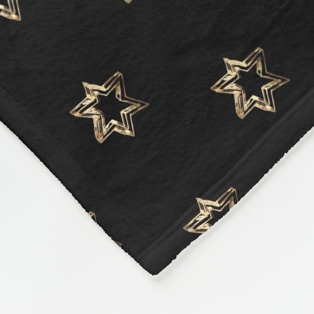Elegante Imitate Gold Stars Muster Weihnachten Fleecedecke (Ecke)