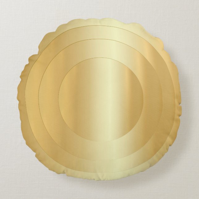 Elegante Imitate Gold Trendy Glamour Template Rundes Kissen (Vorderseite)