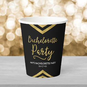Elegante Imitate Gold Zickzack Junggeselinnen-Absc Pappbecher