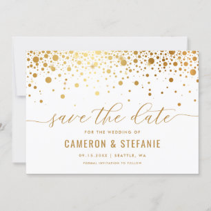 Elegante Imitate Golden Foil Confetti Save The Date