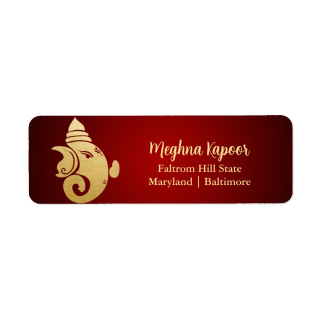 Elegante Imitate Goldene Foil Ganapati Indianergot (Vorne)