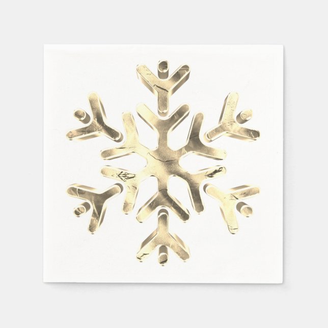 Elegante Imitate Goldene Snowflake Party Napkins Serviette (Vorderseite)
