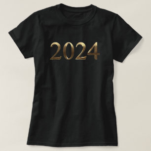 Elegante Imitate Goldene Zahlen Glücklich Neues Ja T-Shirt