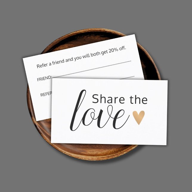 Elegante Imitate Goldenes Herz Empfehlungskarte (Von Creator hochgeladen)