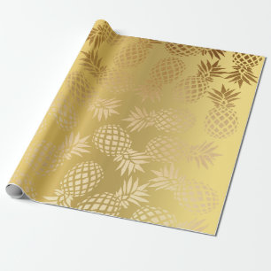 elegante Imitate goldenes tropisches Ananas-Muster Geschenkpapier