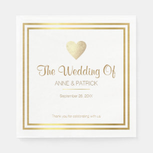elegante Imitate Goldherz Hochzeitsempfang Party Serviette