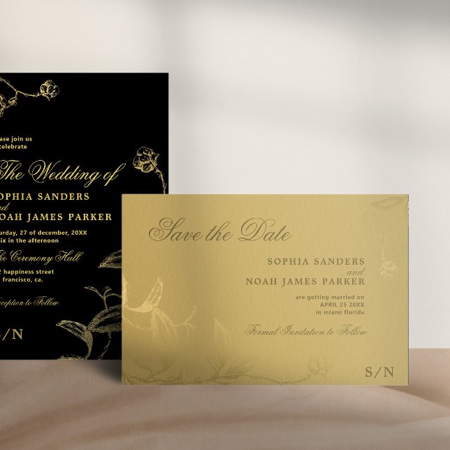 Elegante Imitate Goldmedaille Save The Date (The invitation can be purchased separately)