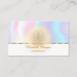Elegante Imitate GoldStripe, Lotus, Holografisch Visitenkarte
