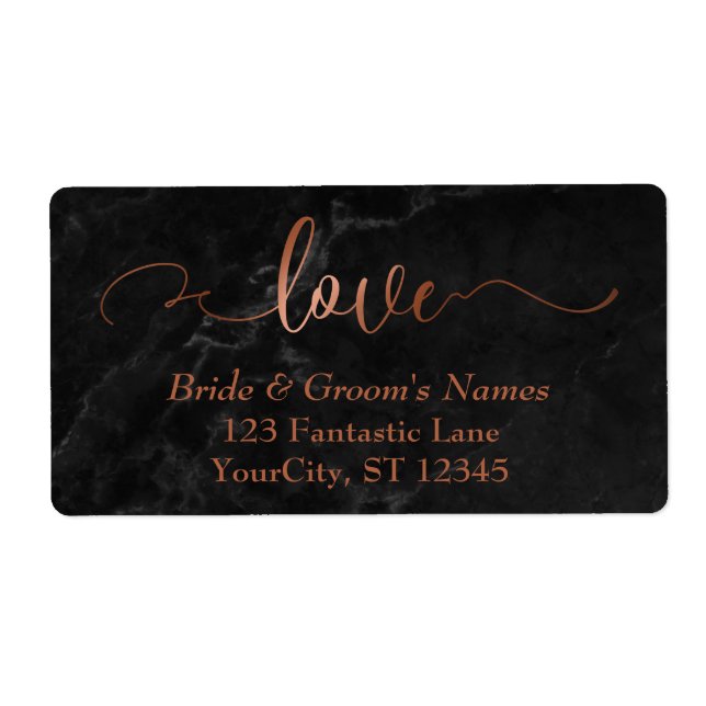 Elegante Imitate Kupferfolie, Liebe für Schwarz-Ma (Vorne)