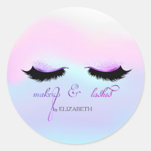 Elegante Imitate Lashes Runder Aufkleber