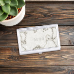 Elegante Imitate Marble Monogram Business Card Cas Visitenkarten Dose<br><div class="desc">Fügen Sie Ihre Initialen zu diesem modernen Kartentasche aus Marmor hinzu</div>