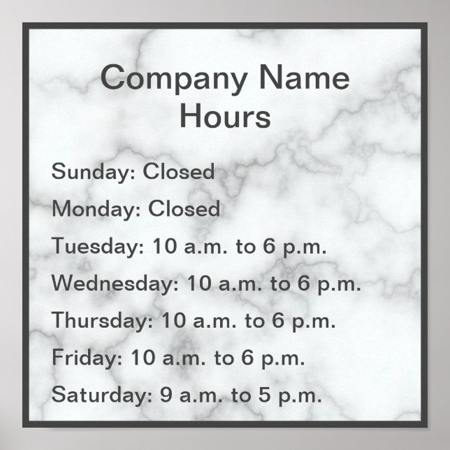 Elegante Imitate Marmorstunde Poster (Vorne)