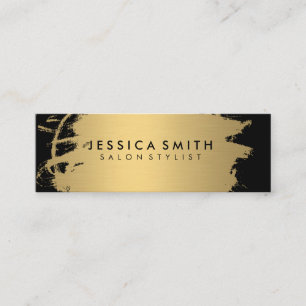 Elegante Imitate Metallic Gold und Black Mini Visitenkarte
