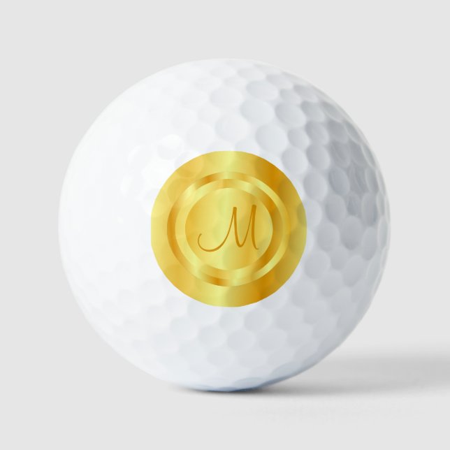 Elegante Imitate Moderne Monogramm-Vorlage Golfball (Vorderseite)