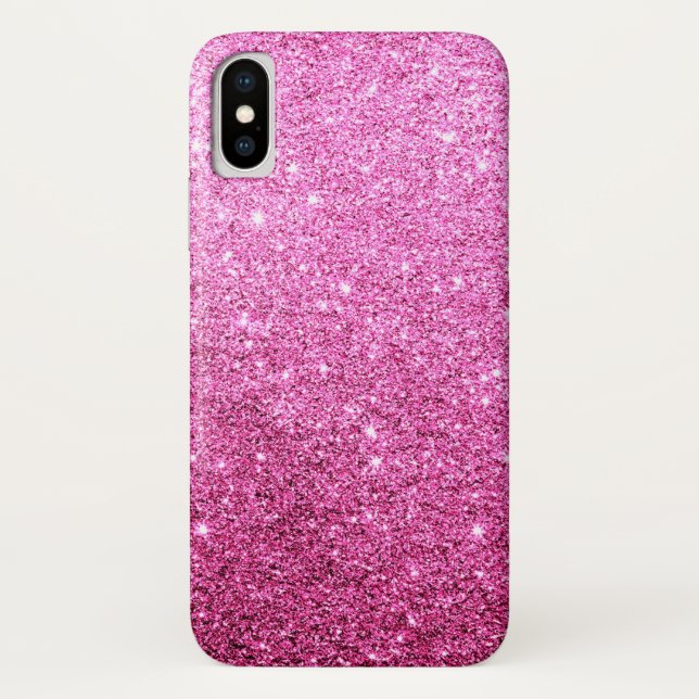 Elegante Imitate Rosa Glitzer Luxus Case-Mate iPhone Hülle (Rückseite)