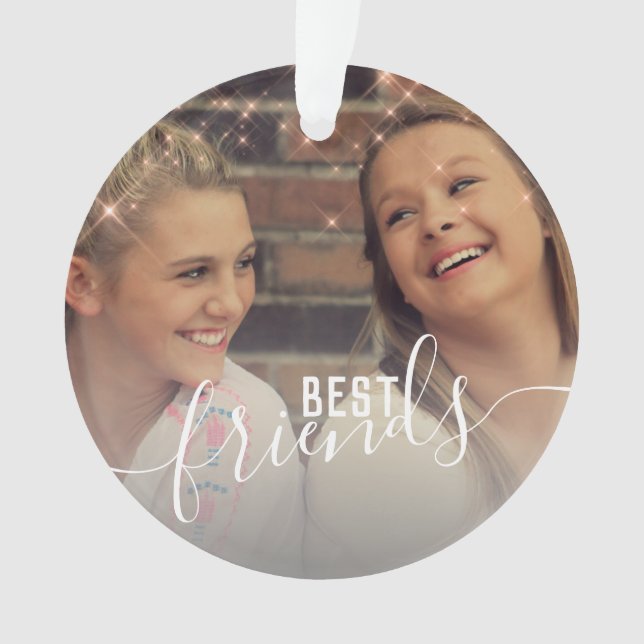 Elegante Imitate Rose Gold Custom Best Friends Fot Ornament (Vorderseite)