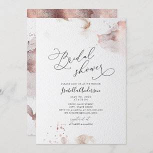 Elegante Imitate Rose Gold Foil Glitzer Brautparty Einladung