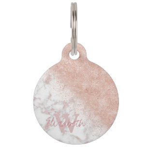 Elegante Imitate Rose Gold Konfetti, weißes Marmo Tiermarke