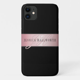 Elegante Imitate Rose Gold Name & Initialen Case-Mate iPhone Hülle