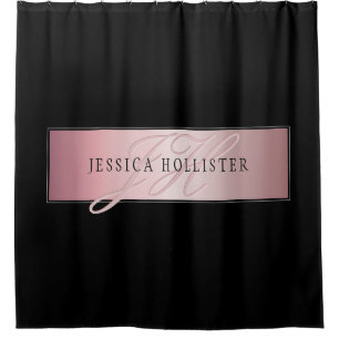 Elegante Imitate Rose Gold   Name & Initialen Duschvorhang