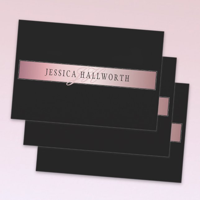 Elegante Imitate Rose Gold | Name & Initialen Geschenkpapier Set (Von Creator hochgeladen)