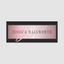 Elegante Imitate Rose Gold | Name & Initialen Namensschild