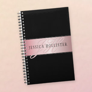 Elegante Imitate Rose Gold   Name & Initialen Planer