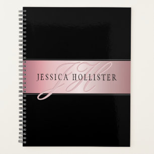 Elegante Imitate Rose Gold   Name & Initialen Planer