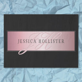 Elegante Imitate Rose Gold | Name & Initialen Seidenpapier