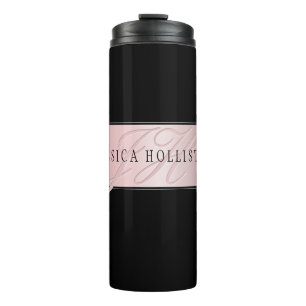 Elegante Imitate Rose Gold   Name & Initialen Thermosbecher