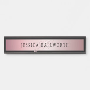 Elegante Imitate Rose Gold   Name & Initialen Türschild