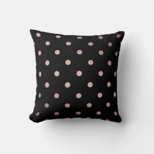 elegante Imitate Rose Gold schwarze Polka Punkte Kissen