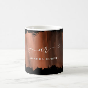 Elegante Imitate Rose Gold Stroke Mit Monogramm Sc Kaffeetasse