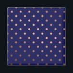 elegante Imitate Rose goldblaue Polka Punkte Magnet<br><div class="desc">Elegantes und modernes Polka dots Design.</div>