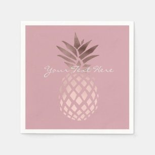 elegante Imitate Rose Goldene Ananas Serviette