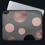 elegante Imitate Rose goldfarbene rosa schwarze Kr Laptopschutzhülle<br><div class="desc">Modernes und stilvolles Design,  das die Imitate mit goldenen,  rosa und schwarzen Kreise auf grauem Hintergrund darstellt.</div>