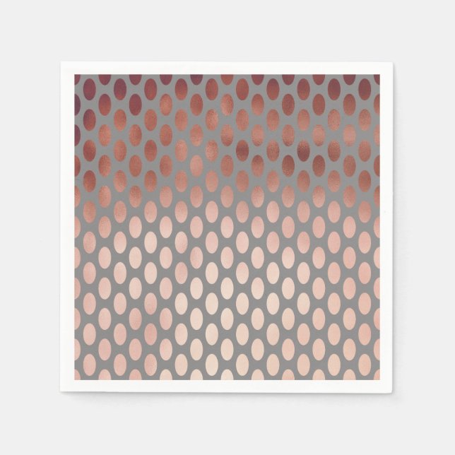 elegante Imitate Rose Goldpolka-Dottern-Muster Serviette (Vorderseite)