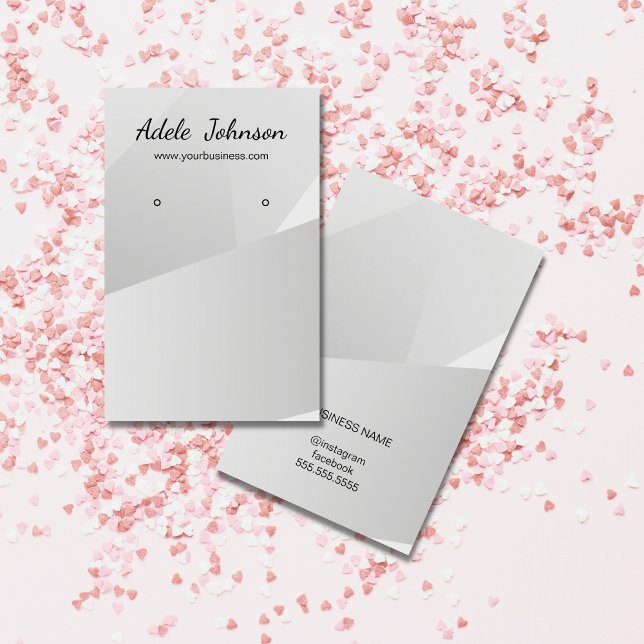 Elegante Imitate Silver Geometric Earring Card (Von Creator hochgeladen)