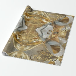 Elegante Imitate Silver Gold Script Frohe Weihnach Geschenkpapier