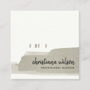 ELEGANTE IMITATE SILVER SCHWARZ BRUSH STROKE KALLI QUADRATISCHE VISITENKARTE