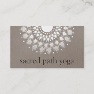 Elegante Imitate Silver Verziert Lotus Mandala Visitenkarte