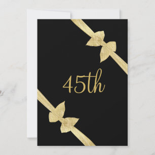 Elegante Imitats Gold Bows 45. Geburtstag Einladung